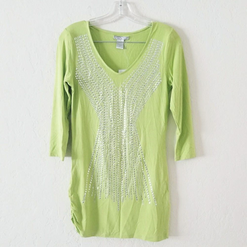 Alberto Makali Ruched Side Tunic Dress Top